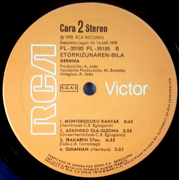 Gernika - Etorkizunaren Bila | RCA (PL-35185) - 4