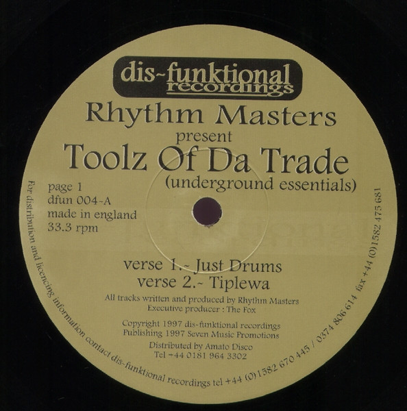 Rhythm Masters - Toolz Of Da Trade (Underground Essentials) | Dis-Funktional Recordings (dfun 004) - main