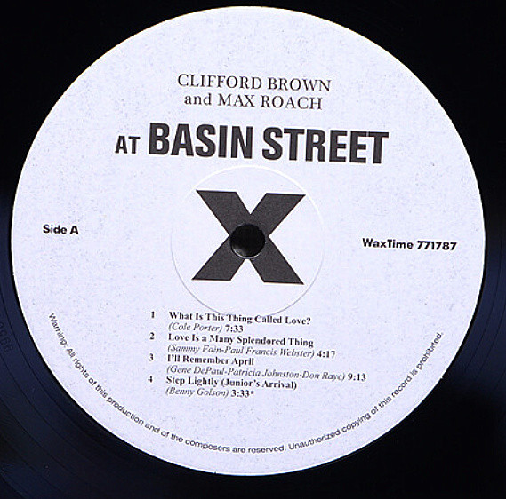 Clifford Brown And Max Roach - At Basin Street | WaxTime (771787) - 4