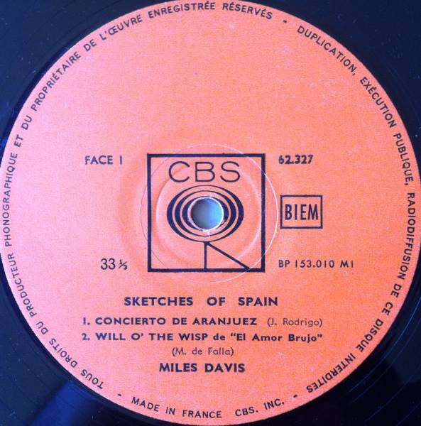 Miles Davis - Sketches Of Spain | CBS (62.327) - 3