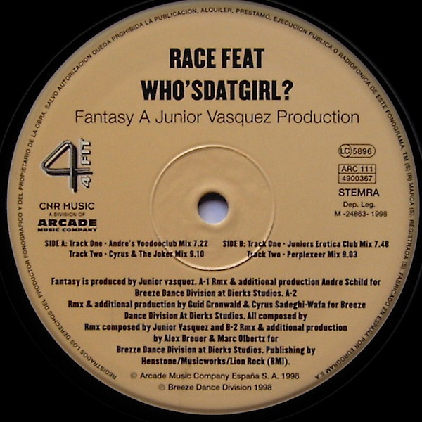 Race Feat. Who's Dat Girl - Fantasy | CNR Music (4900367) - 2