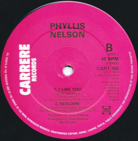 Phyllis Nelson - I Like You | Carrere (CART 365) - 3