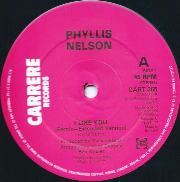 Phyllis Nelson - I Like You | Carrere (CART 365) - 2