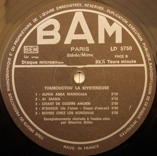 Unknown Artist - Tombouctou La Mystérieuse | BAM (LD 5750) - 4