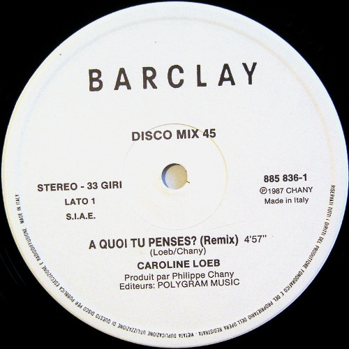 Caroline Loeb - A Quoi Tu Penses? | Barclay (885 836-1) - 3
