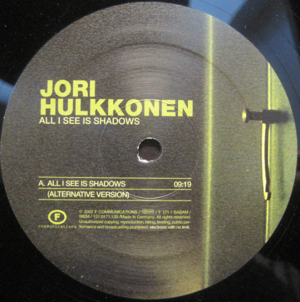 Jori Hulkkonen - All I See Is Shadows | F Communications (F 171) - 3