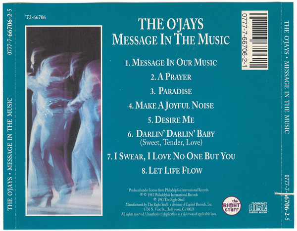 The O'Jays - Message In The Music | The Right Stuff (0777-7-66706-2-1) - 2