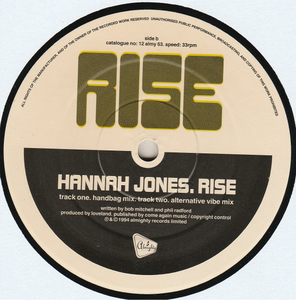 Hannah Jones - Rise | Almighty Records (12 almy 63) - 3