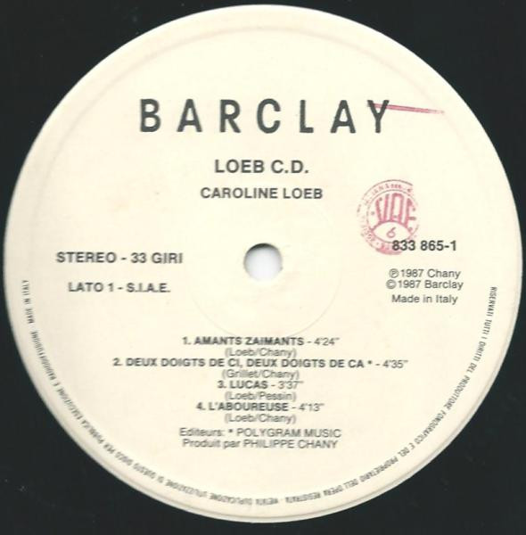 Caroline Loeb - Loeb C.D. | Barclay (833 865-1) - 2