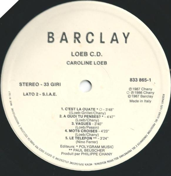 Caroline Loeb - Loeb C.D. | Barclay (833 865-1) - 3