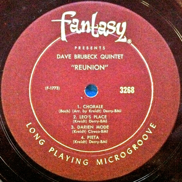 Dave Brubeck Quintet - Reunion | Fantasy (3268) - 4 Dave Brubeck Quintet - Reunion | Fantasy (3268) - 4
