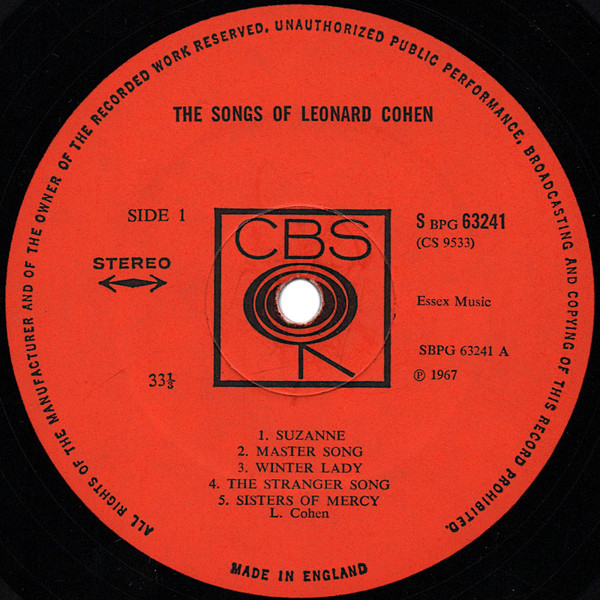 Leonard Cohen - Songs Of Leonard Cohen | CBS (S BPG 63241) - 3