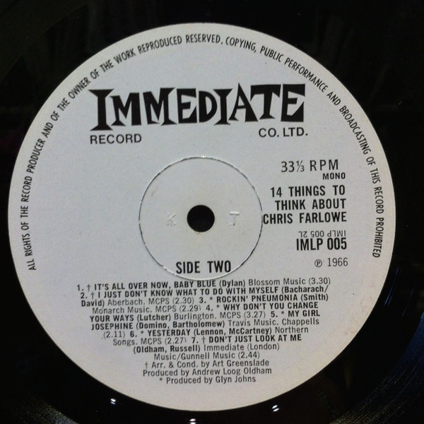 Chris Farlowe - 14 Things To Think About | Immediate (IMLP 005) - 2