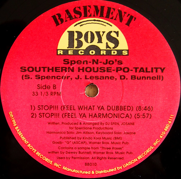 Spen-N-Jo's Southern House-Po-Tality - Stop!!! (Feel What Ya Wont) (Tasty Remixes) | Basement Boys Records (BB012) - 3