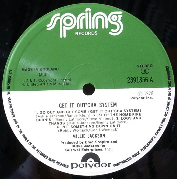 Millie Jackson - Get It Out'cha System | Spring Records (2391 356) - 3