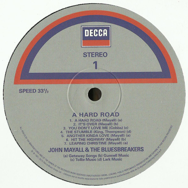John Mayall & The Bluesbreakers - A Hard Road | Decca (none) - 2