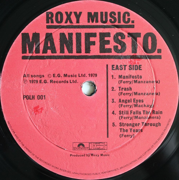 Roxy Music - Manifesto | Polydor (POLH 001) - 4