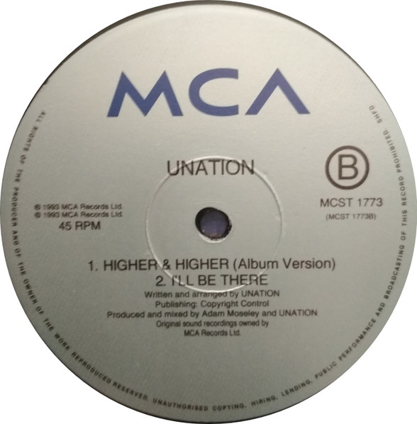 Unation - Higher And Higher | MCA Records (MCST 1773) - 4