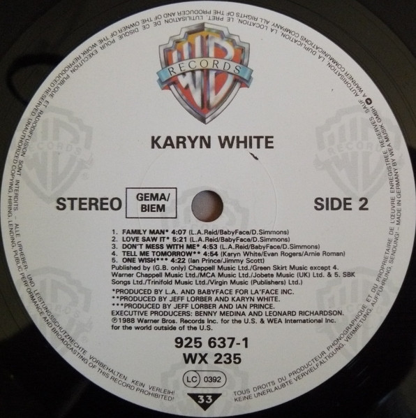 Karyn White - Karyn White | Warner Bros. Records (WX 235) - 4