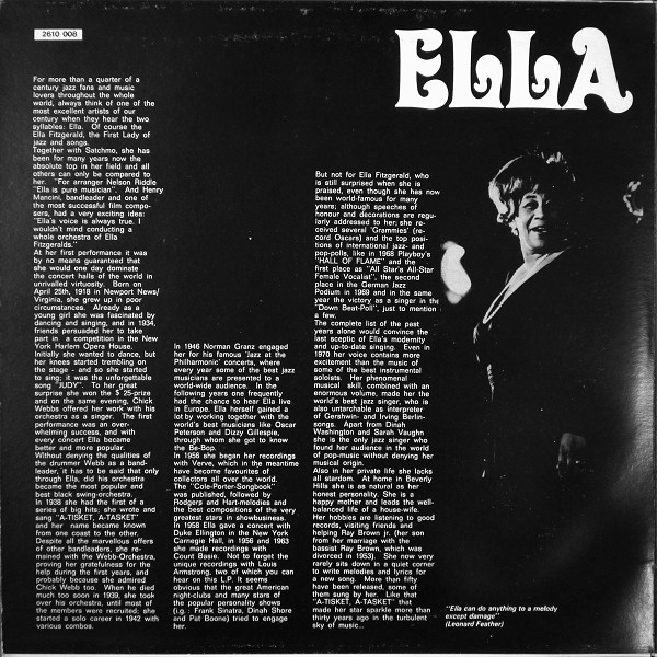 Ella Fitzgerald , Louis Armstrong - Starportrait Ella & Louis | Verve Records (2610 008) - 2 Ella Fitzgerald , Louis Armstrong - Starportrait Ella & Louis | Verve Records (2610 008) - 2