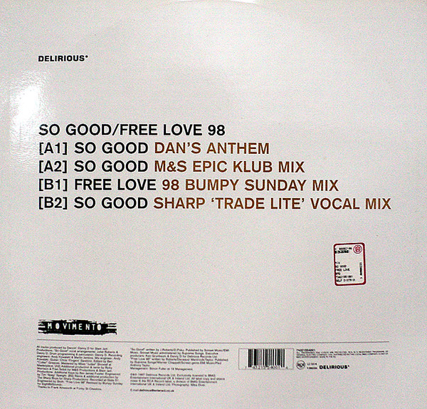 Juliet Roberts - So Good / Free Love 98 | Delirious (74321554001) - 2