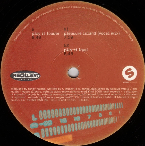 Randy Katana - Play It Loud E.P. | Insolent Tracks (INSMX 358 (N)) - 2