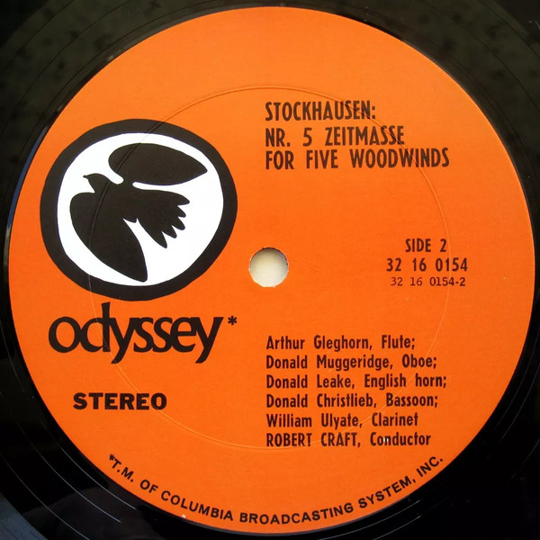 Pierre Boulez , Karlheinz Stockhausen / Robert Craft - Le Marteau Sans Maître / Nr. 5 Zeitmasse For Five Woodwinds | Odyssey (32 16 0154) - 4