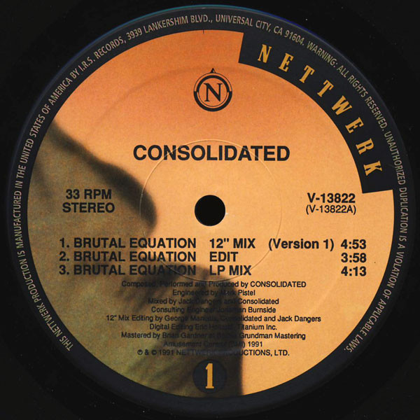 Consolidated - Brutal Equation (12" Mixes) | Nettwerk (V-13822)