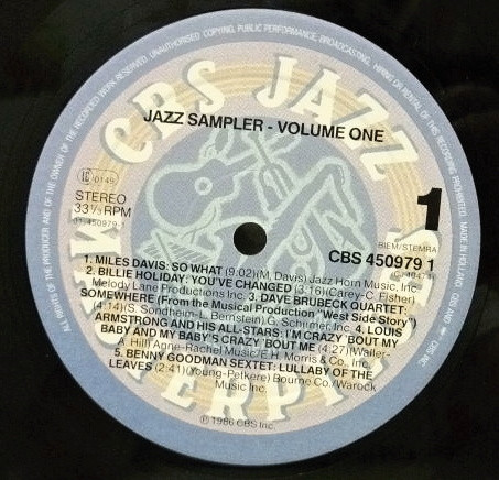 Various - CBS Jazz Masterpieces - Sampler Volume I | CBS (CBS 450979 1) - 3