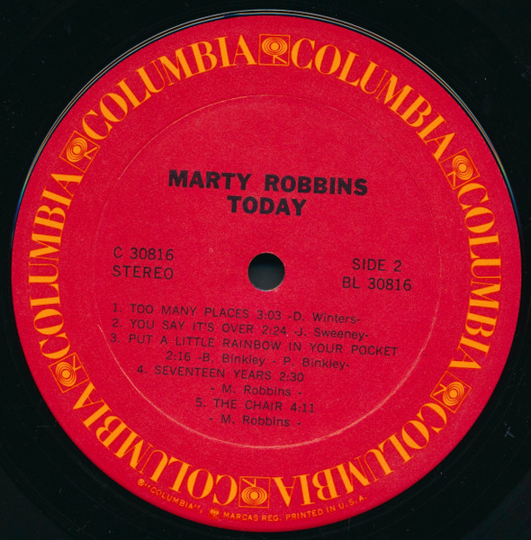 Marty Robbins - Today | Columbia (C 30816) - 3