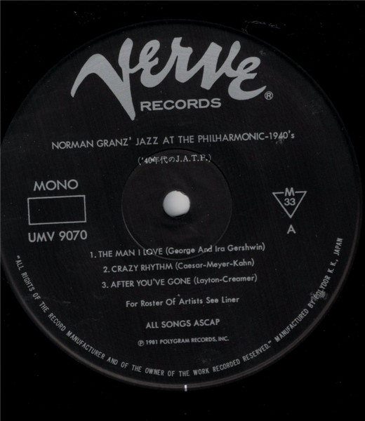 Jazz At The Philharmonic - 1940s | Verve Records (UMV 9070 / 2) - 4