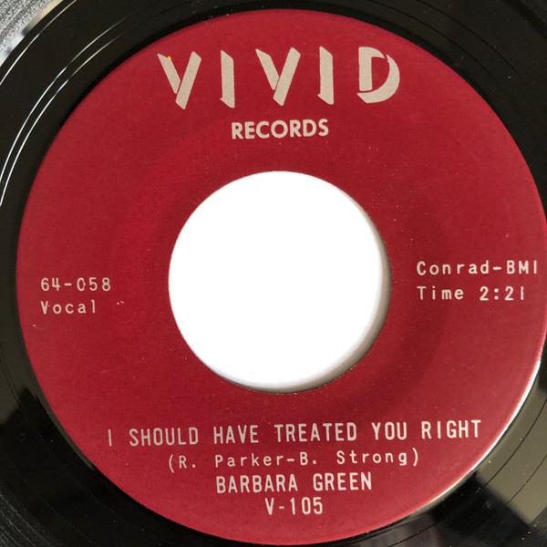 Barbara Green - I Should Have Treated You Right | Vivid Records (V-105) - main