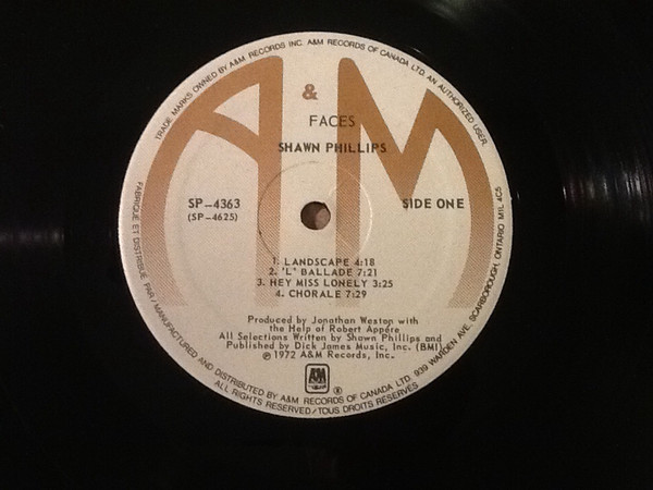 Shawn Phillips - Faces | A&M Records (SP 4363) - 3