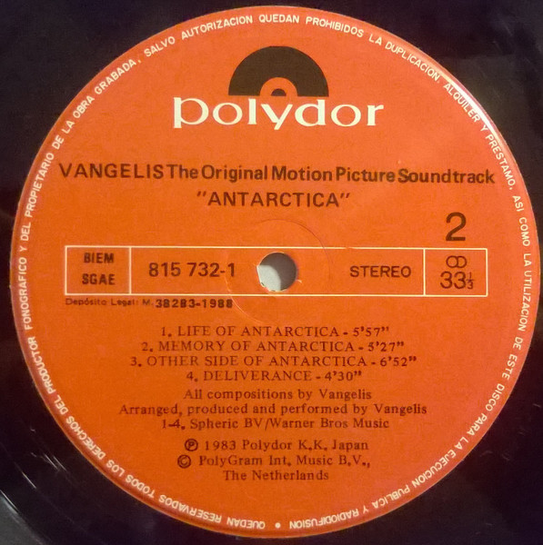 Vangelis - Antarctica (Music From Koreyoshi Kurahara's Film) = 南極物語 | Polydor (815 732-1) - 4
