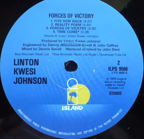 Linton Kwesi Johnson - Forces Of Victory | Island Records (ILPS 9566) - 4
