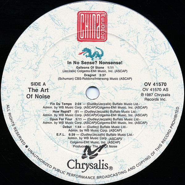 The Art Of Noise - In No Sense? Nonsense! | Chrysalis (OV 41570) - 3 The Art Of Noise - In No Sense? Nonsense! | Chrysalis (OV 41570) - 3