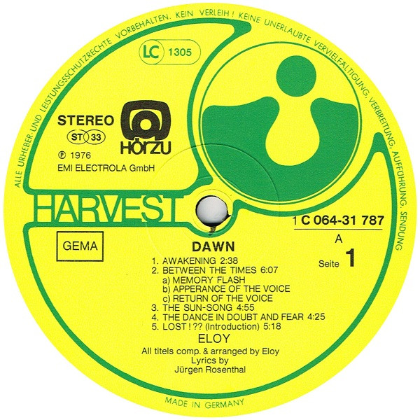 Eloy - Dawn | Harvest (1C 064-31 787) - 3