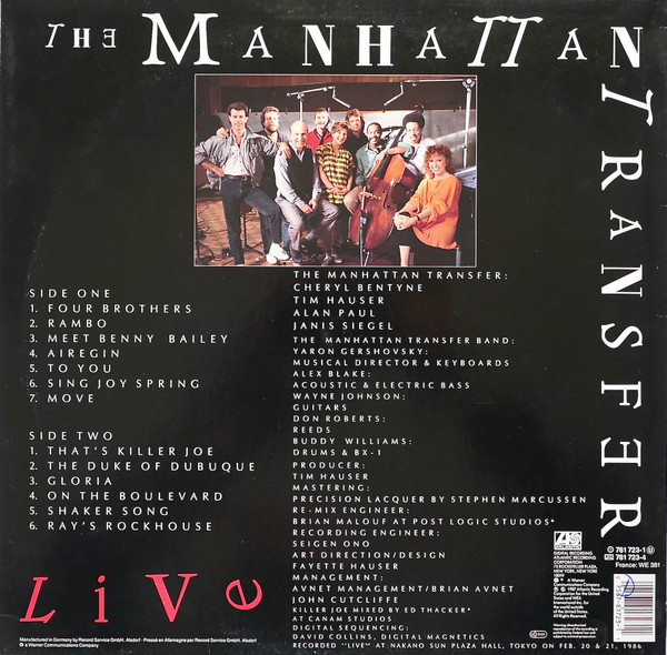 The Manhattan Transfer - Live | Atlantic (781 723-1) - 2