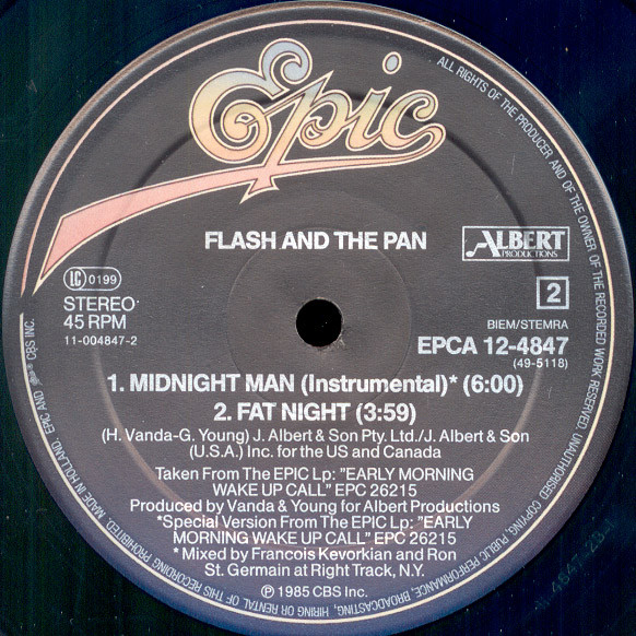 Flash & The Pan - Midnight Man (Extended Remix Version) | Epic (EPCA 12-4847) - 4