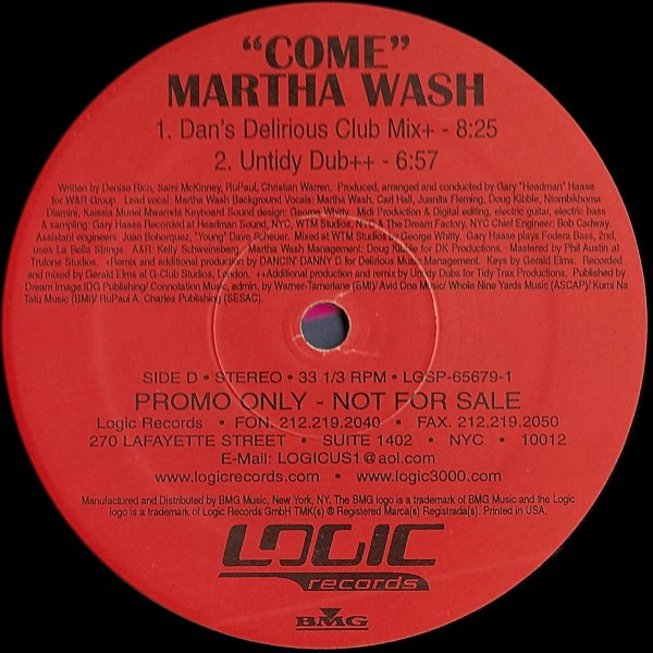Martha Wash - Come | Logic Records (LGSP 65679-1)