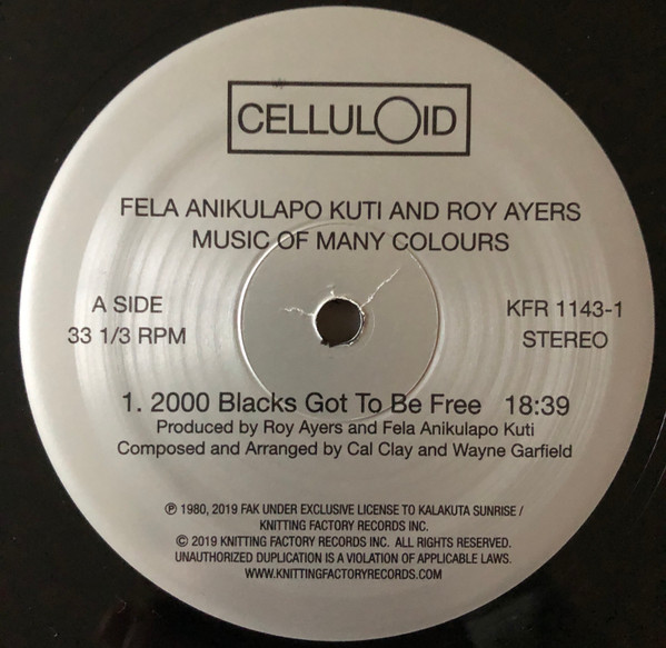 Fela Anikulapo Kuti And Roy Ayers - Music Of Many Colours | Knitting Factory Records (KFR1143-1) - 3