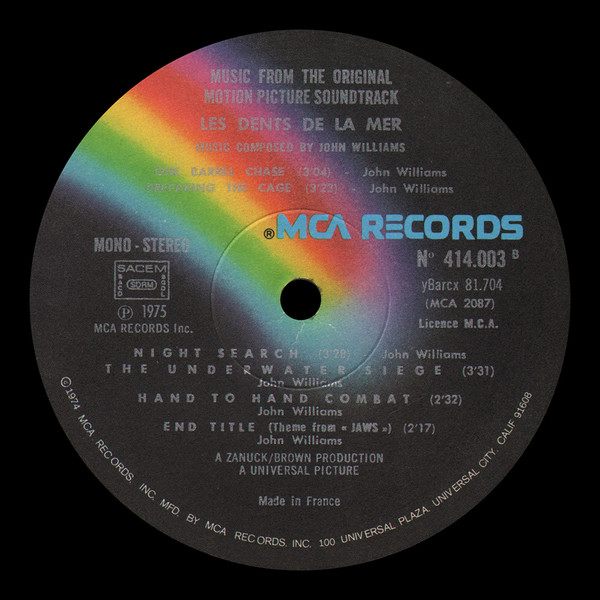 John Williams - Les Dents De La Mer (Jaws) | MCA Records (MCA 414003) - 3