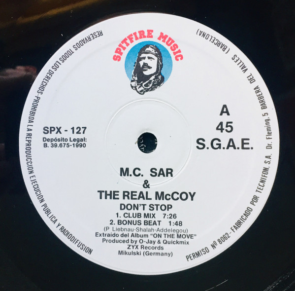 Real McCoy Feat. Sunday - Don't Stop | Spitfire Music (SPX - 127) - 3