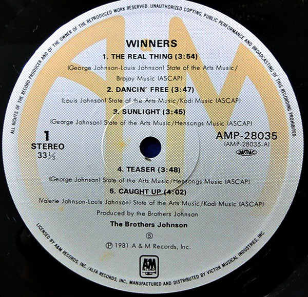 Brothers Johnson - Winners | A&M Records (AMP-28035) - 3
