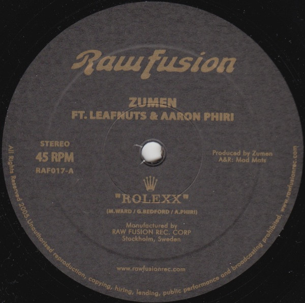 Zumen - Rolexx / Sambatech | Raw Fusion Recordings (RAF017)