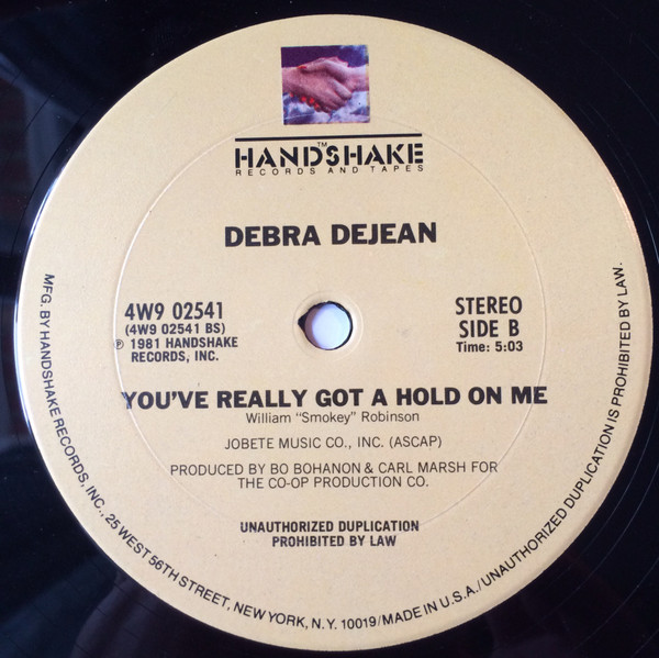 Debra Dejean - Are You Lovin Somebody / You've Really Got A Hold On Me | Handshake Records And Tapes (4W9 02541) - 2