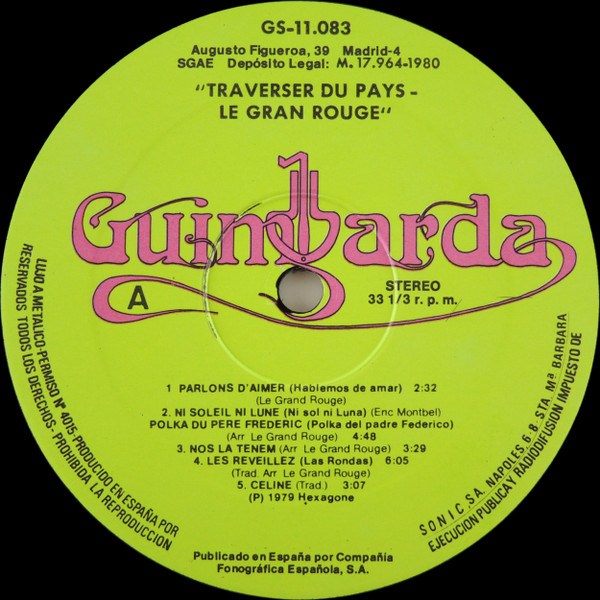 Le Grand Rouge - Traverser Du Pays | Guimbarda (GS-11083) Le Grand Rouge - Traverser Du Pays | Guimbarda (GS-11083)