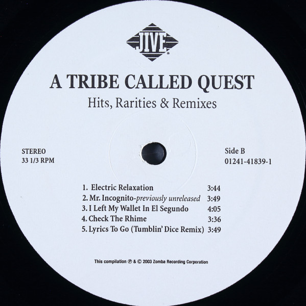 A Tribe Called Quest - Hits, Rarities & Remixes | Jive (01241-41839-1) - 4
