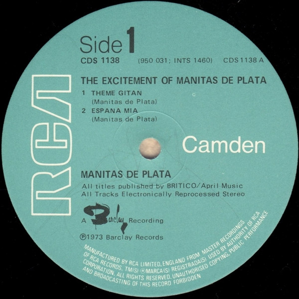Manitas De Plata - The Excitement Of Manitas De Plata | RCA Camden (CDS 1138) - 3