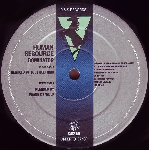 Human Resource - Dominator (Remixes) | R & S Records (RSUK 4R) - 3 Human Resource - Dominator (Remixes) | R & S Records (RSUK 4R) - 3